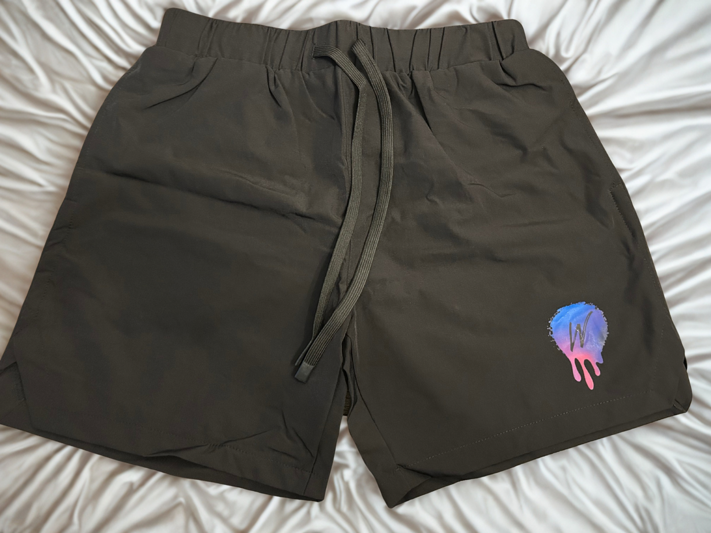 mens black training shorts four way stretcg