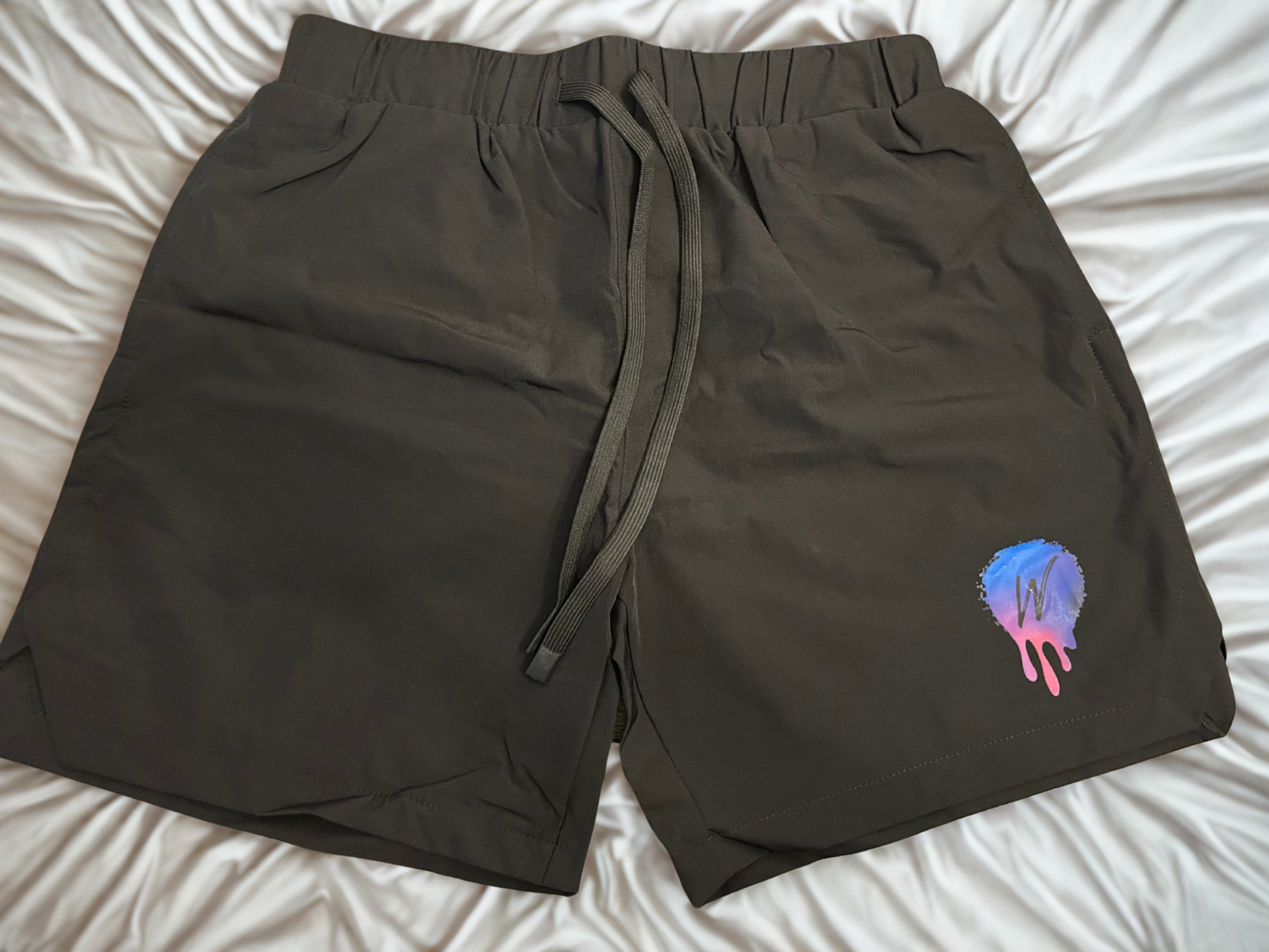 mens black training shorts four way stretcg