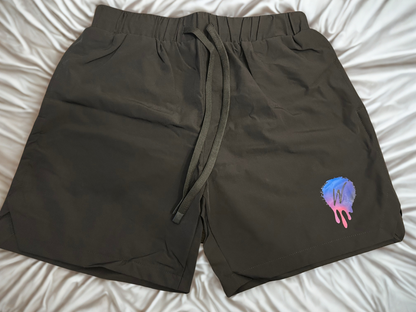 mens black training shorts four way stretcg