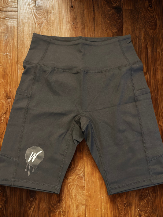 Black Drip Biker Shorts